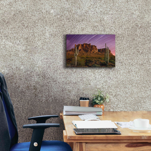 Image of 'Lost Dutchman Star Trails' by Mike Jones, Giclee Canvas Wall Art,18 x 12