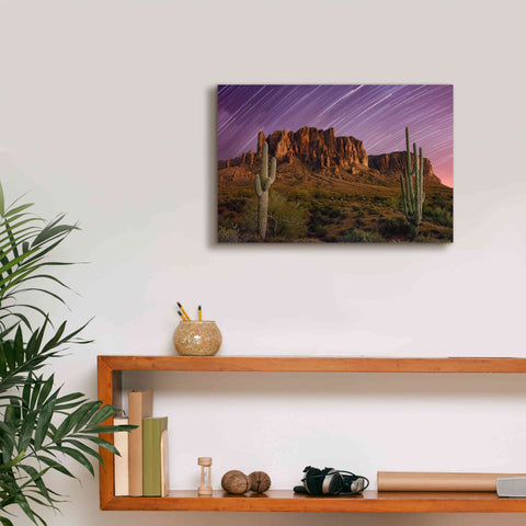 Image of 'Lost Dutchman Star Trails' by Mike Jones, Giclee Canvas Wall Art,18 x 12