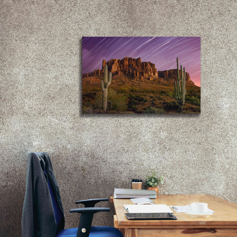 Image of 'Lost Dutchman Star Trails' by Mike Jones, Giclee Canvas Wall Art,40 x 26