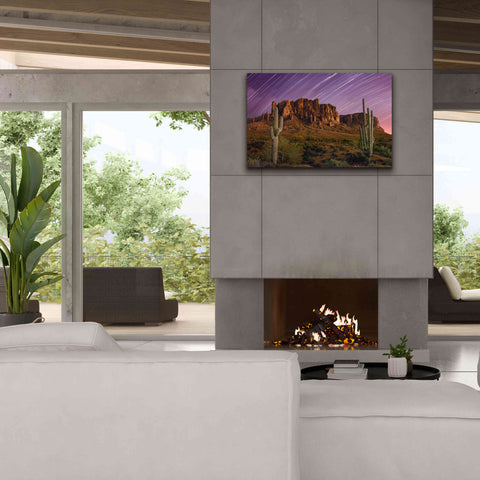 Image of 'Lost Dutchman Star Trails' by Mike Jones, Giclee Canvas Wall Art,40 x 26