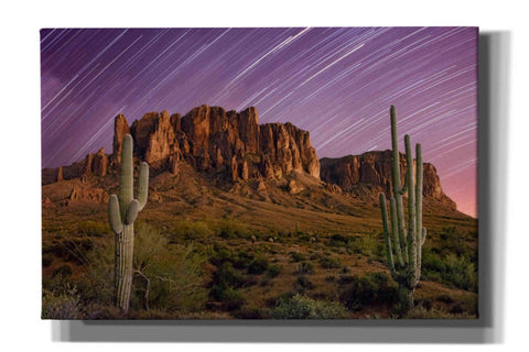 Image of 'Lost Dutchman Star Trails' by Mike Jones, Giclee Canvas Wall Art
