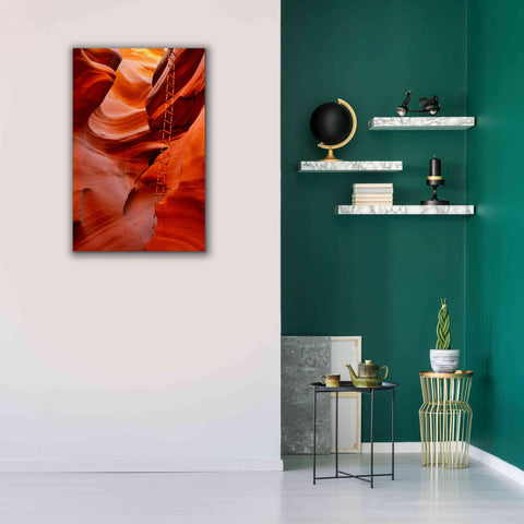 Image of 'Lower Antelope Canyon Ladder' by Mike Jones, Giclee Canvas Wall Art,26 x 40