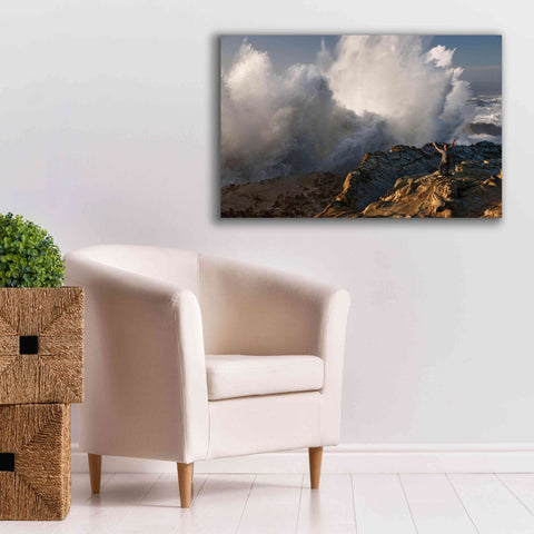 Image of 'Oregon Shore Acres Guy Huge Wave ' by Mike Jones, Giclee Canvas Wall Art,40 x 26