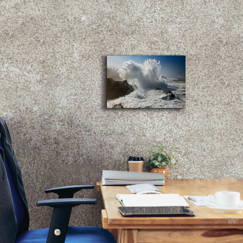 Image of 'Oregon Shore Acres SP Wave' by Mike Jones, Giclee Canvas Wall Art,18 x 12