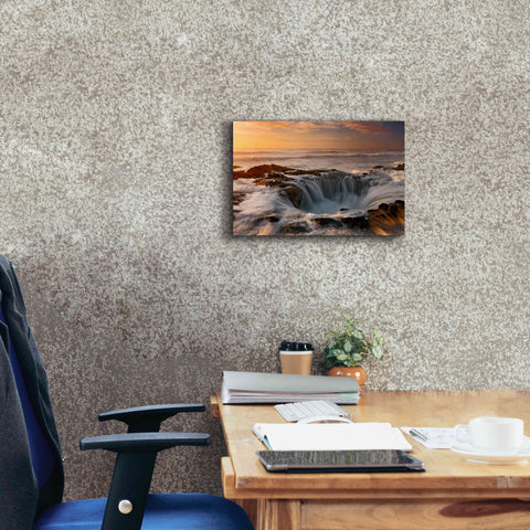 Image of 'Oregon Thor's Well' by Mike Jones, Giclee Canvas Wall Art,18 x 12