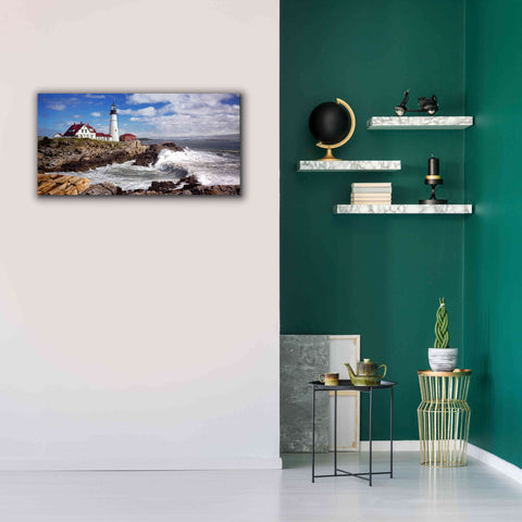 Image of 'Portland Head Light' by Mike Jones, Giclee Canvas Wall Art,40 x 20
