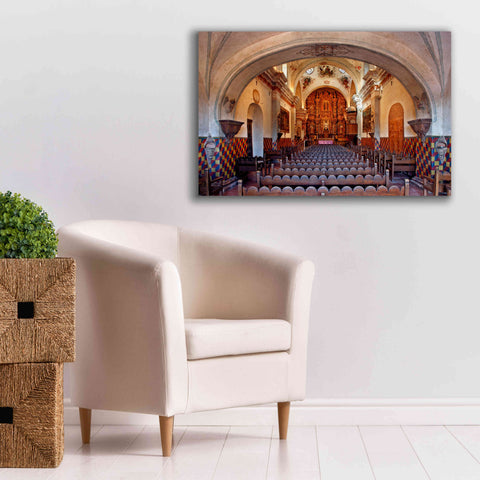 Image of 'San Xavier from front door' by Mike Jones, Giclee Canvas Wall Art,40 x 26