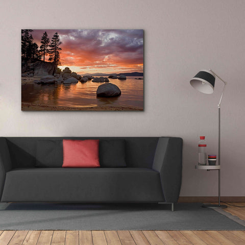 Image of 'Sand Harbor Sunset' by Mike Jones, Giclee Canvas Wall Art,60 x 40