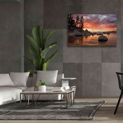 Image of 'Sand Harbor Sunset' by Mike Jones, Giclee Canvas Wall Art,60 x 40