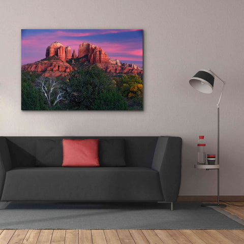 Image of 'Sedona Cathedral Rock Dusk' by Mike Jones, Giclee Canvas Wall Art,60 x 40
