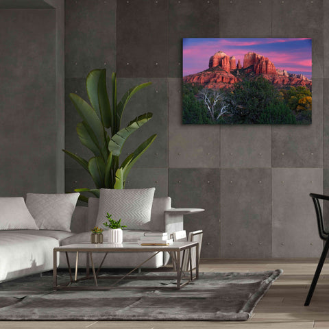 Image of 'Sedona Cathedral Rock Dusk' by Mike Jones, Giclee Canvas Wall Art,60 x 40
