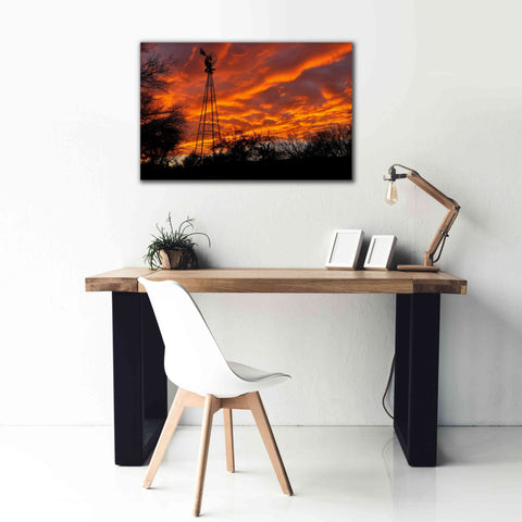 Image of 'Superior Windmill Sunset' by Mike Jones, Giclee Canvas Wall Art,40 x 26