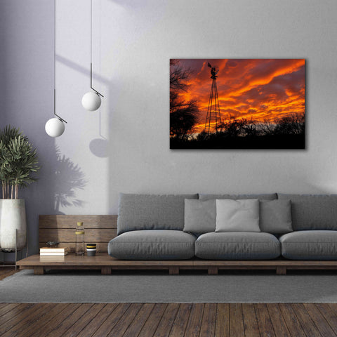 Image of 'Superior Windmill Sunset' by Mike Jones, Giclee Canvas Wall Art,60 x 40