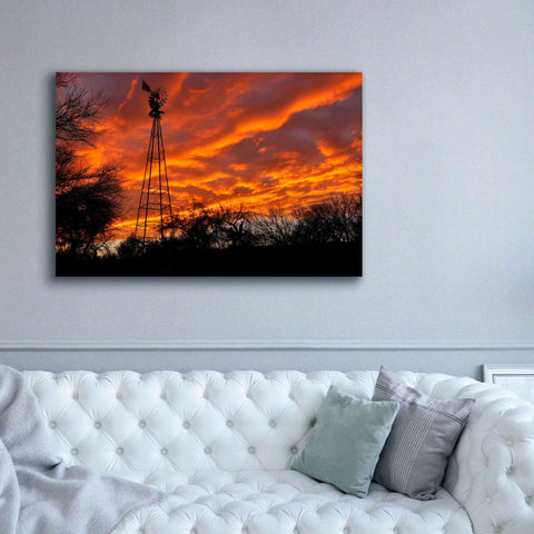 Image of 'Superior Windmill Sunset' by Mike Jones, Giclee Canvas Wall Art,60 x 40