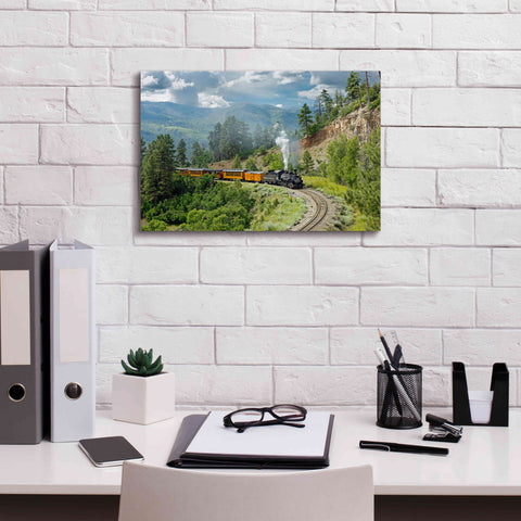 Image of 'The Train, From Bridge' by Mike Jones, Giclee Canvas Wall Art,18 x 12