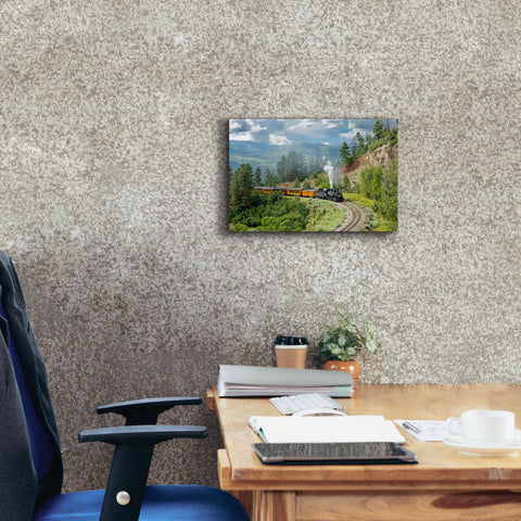 Image of 'The Train, From Bridge' by Mike Jones, Giclee Canvas Wall Art,18 x 12