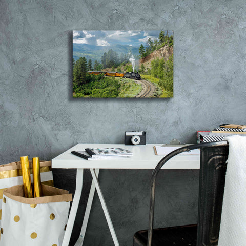 Image of 'The Train, From Bridge' by Mike Jones, Giclee Canvas Wall Art,18 x 12