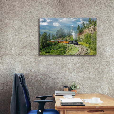 Image of 'The Train, From Bridge' by Mike Jones, Giclee Canvas Wall Art,40 x 26