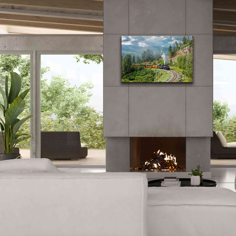 Image of 'The Train, From Bridge' by Mike Jones, Giclee Canvas Wall Art,40 x 26