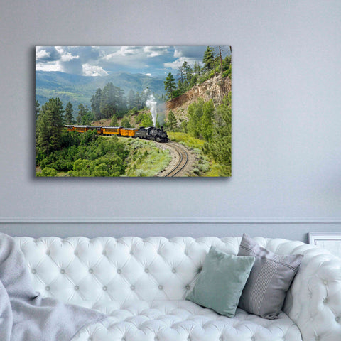 Image of 'The Train, From Bridge' by Mike Jones, Giclee Canvas Wall Art,60 x 40