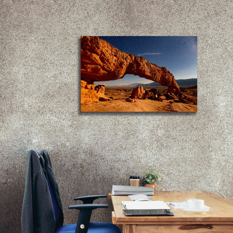 Image of 'Utah Sunset Arch' by Mike Jones, Giclee Canvas Wall Art,40 x 26