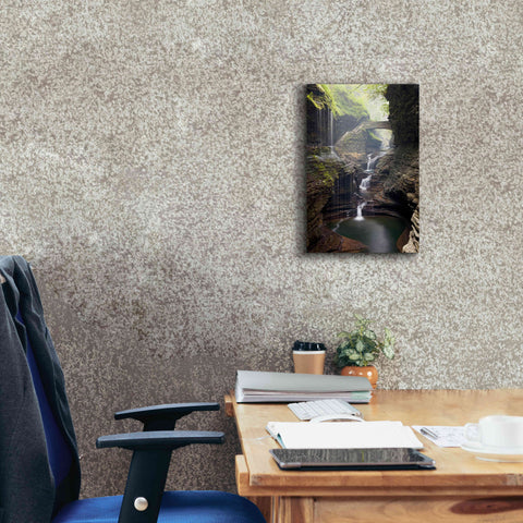 Image of 'Watkins Glen Rainbow Bridge' by Mike Jones, Giclee Canvas Wall Art,12 x 18