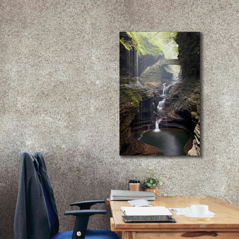 Image of 'Watkins Glen Rainbow Bridge' by Mike Jones, Giclee Canvas Wall Art,26 x 40