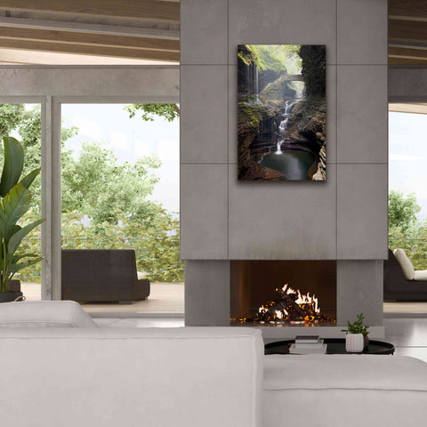 Image of 'Watkins Glen Rainbow Bridge' by Mike Jones, Giclee Canvas Wall Art,26 x 40