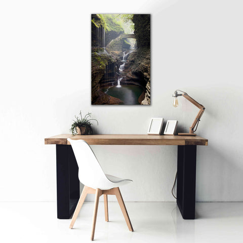 Image of 'Watkins Glen Rainbow Bridge' by Mike Jones, Giclee Canvas Wall Art,26 x 40