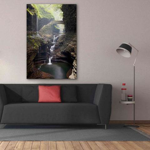Image of 'Watkins Glen Rainbow Bridge' by Mike Jones, Giclee Canvas Wall Art,40 x 60