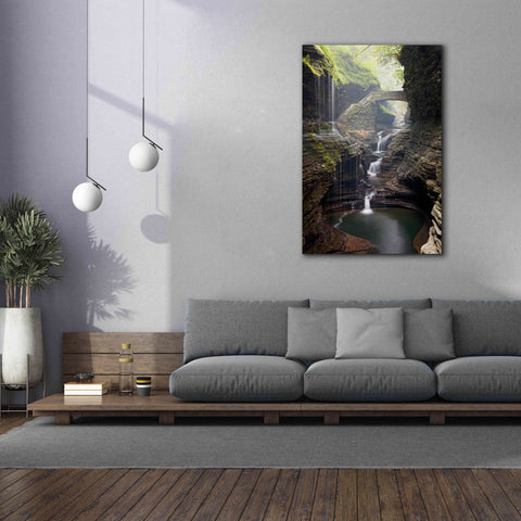 Image of 'Watkins Glen Rainbow Bridge' by Mike Jones, Giclee Canvas Wall Art,40 x 60