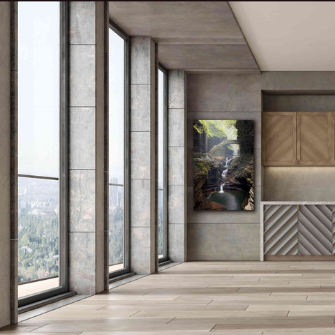 Image of 'Watkins Glen Rainbow Bridge' by Mike Jones, Giclee Canvas Wall Art,40 x 60