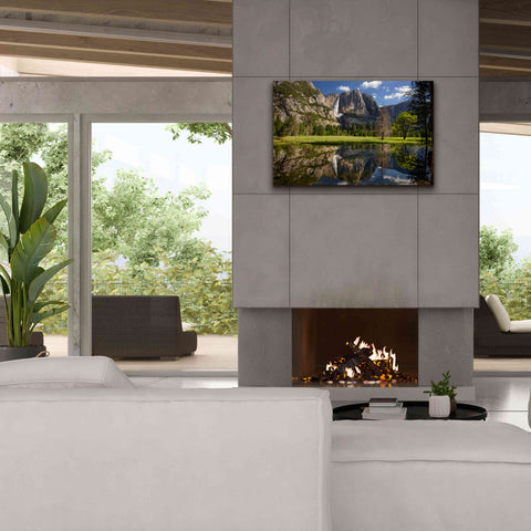 Image of 'Yosemite Falls Reflection' by Mike Jones, Giclee Canvas Wall Art,40 x 26