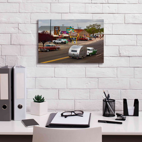 Image of 'Route 66 Fun Run Motoporium' by Mike Jones, Giclee Canvas Wall Art,18 x 12