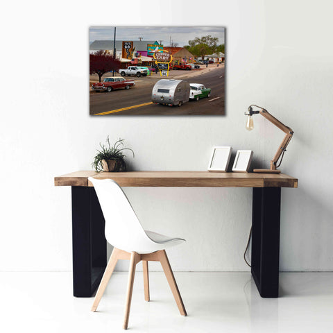 Image of 'Route 66 Fun Run Motoporium' by Mike Jones, Giclee Canvas Wall Art,40 x 26