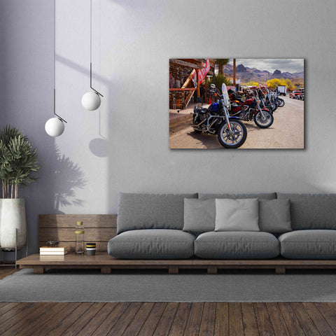 Image of 'Route 66 Fun Run Oatman Motorcycles' by Mike Jones, Giclee Canvas Wall Art,60 x 40