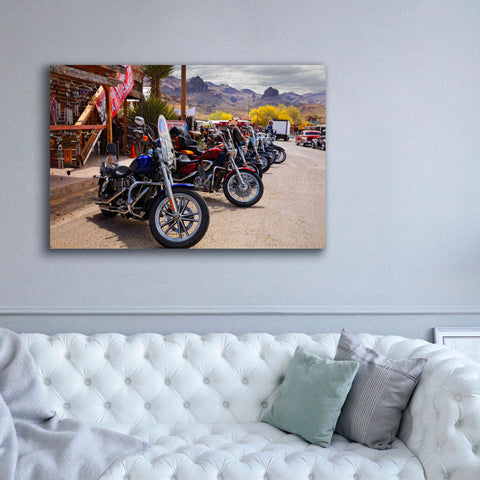 Image of 'Route 66 Fun Run Oatman Motorcycles' by Mike Jones, Giclee Canvas Wall Art,60 x 40