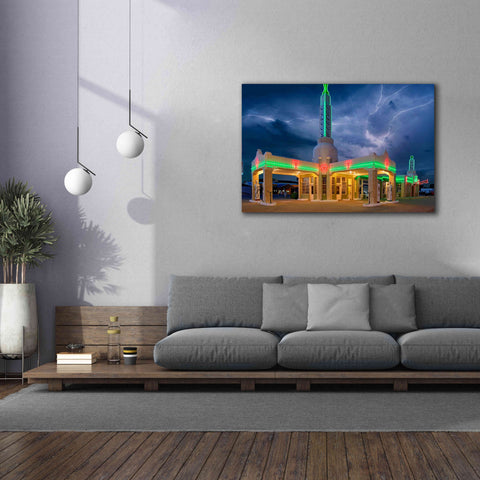 Image of 'Route 66 Shamrock Texas Conoco Lightning' by Mike Jones, Giclee Canvas Wall Art,60 x 40