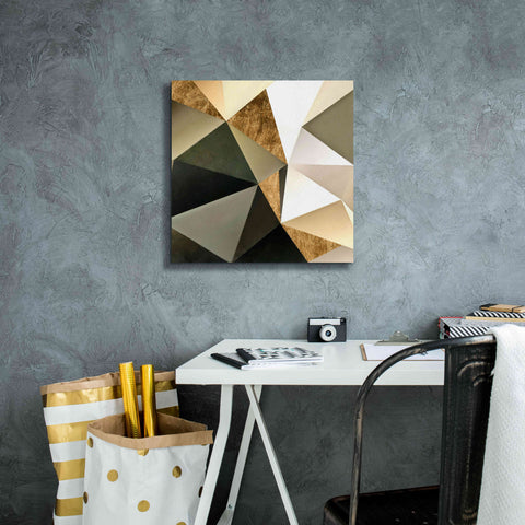 Image of 'Gold Polygon Wall I' by Alonzo Saunders, Giclee Canvas Wall Art,18 x 18