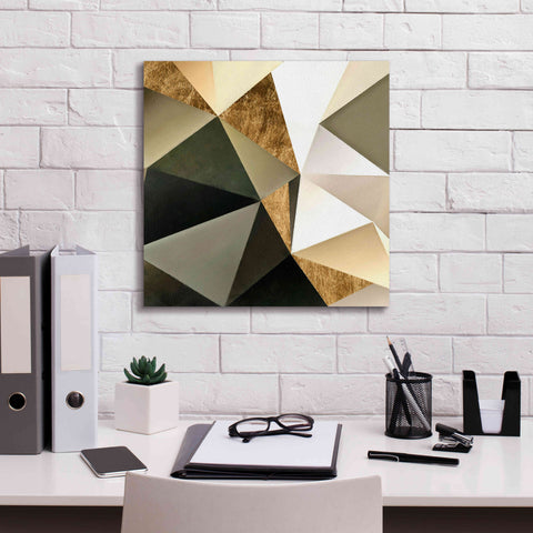 Image of 'Gold Polygon Wall I' by Alonzo Saunders, Giclee Canvas Wall Art,18 x 18
