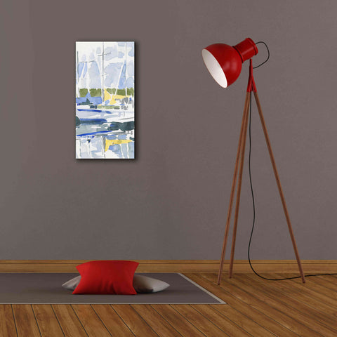 Image of 'Sailboat Reflections II' by Emma Scarvey, Giclee Canvas Wall Art,12 x 24