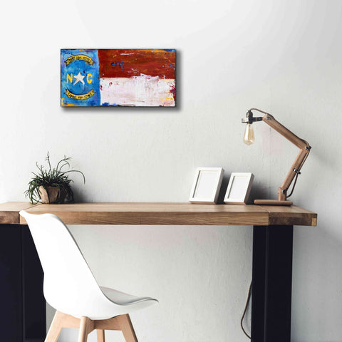 Image of 'NC Flag' by Erin Ashley, Giclee Canvas Wall Art,24x12