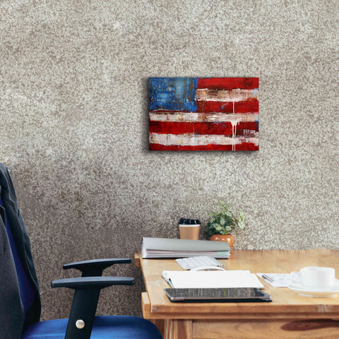 Image of 'Ashley American Flag' by Erin Ashley, Giclee Canvas Wall Art,18 x 12