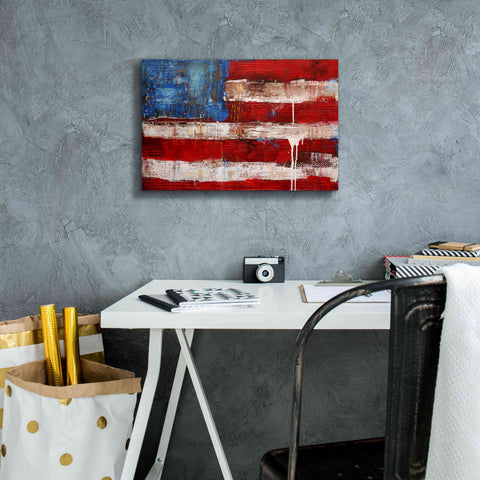 Image of 'Ashley American Flag' by Erin Ashley, Giclee Canvas Wall Art,18 x 12
