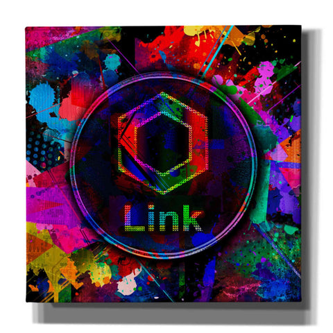 Image of 'Link Crypto Coin Color' Canvas Wall Art