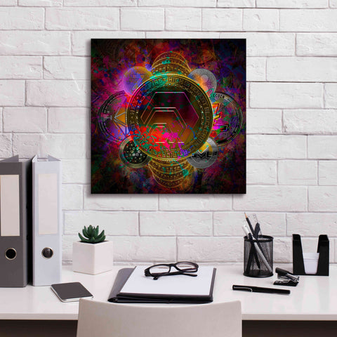Image of 'HEX Crypto Pyramid,' Canvas Wall Art,18x18