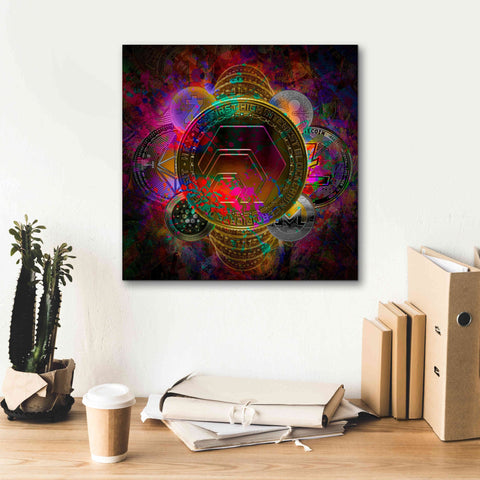 Image of 'HEX Crypto Pyramid,' Canvas Wall Art,18x18