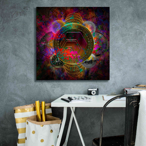Image of 'HEX Crypto Pyramid,' Canvas Wall Art,26x26