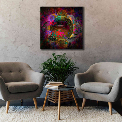 Image of 'HEX Crypto Pyramid,' Canvas Wall Art,37x37