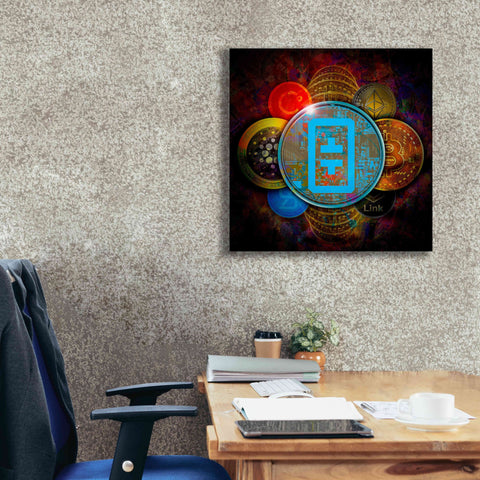 Image of 'THETA Network Crypto Pyramid,' Canvas Wall Art,26x26